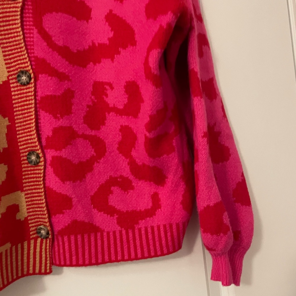 NWT Vestique Depth Leaopard Two tone Multi colored Cardigan Sweater - Picture 8 of 12